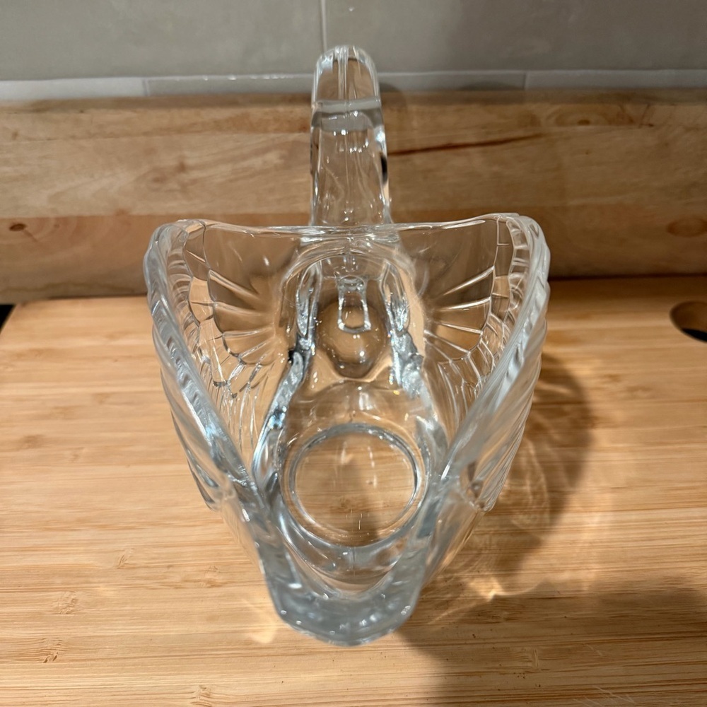Lead Crystal Swan Bowl Crystal Swan Candy Dish Bowl 10 inches Long Large Heavy - Picture 2 of 3